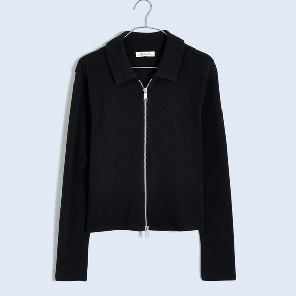Madewell Sweaters - Madewell Ribbed Zip-Front Collared Long Sleeve Sweater Size Small